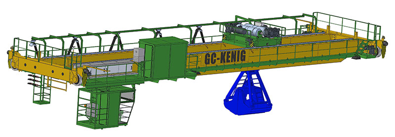 Кран мостовой двухбалочный грейферный производства ГК-Кениг
