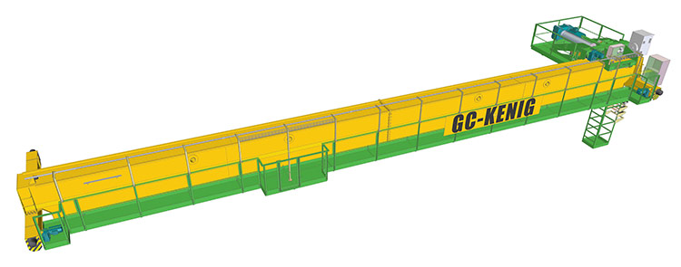 Кран мостовой однобалочный специальный с консольной грузовой тележкой производства ГК-Кениг